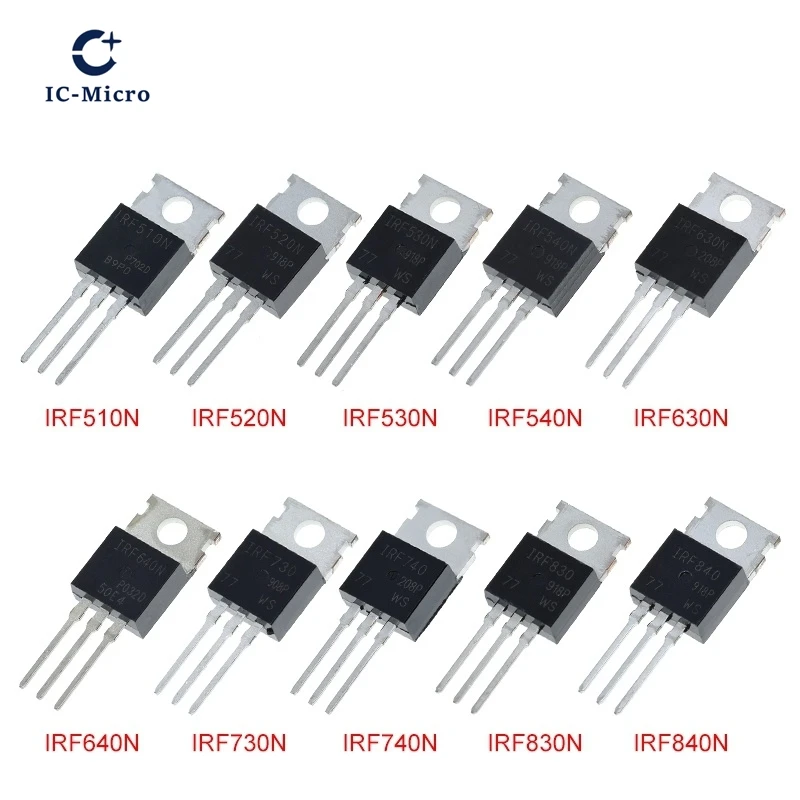 10 шт. IRF510 IRF520 IRF530 IRF540 IRF630