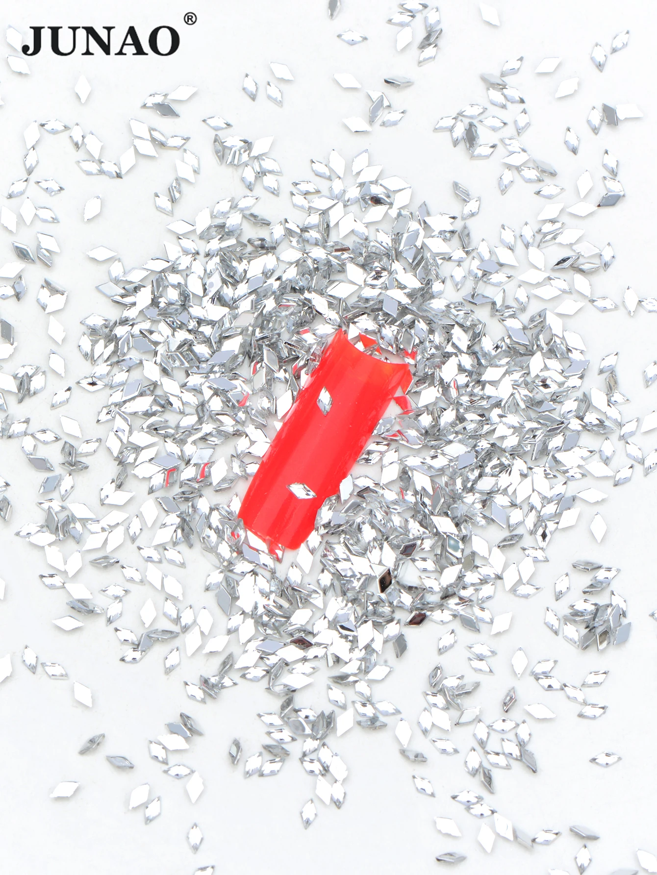 JUNAO 2000pcs 3mm Yellow Color Rhombus Rhinestones Acrylic Crystal Stone Non Sewing Strass Appliques For Nail Decoration