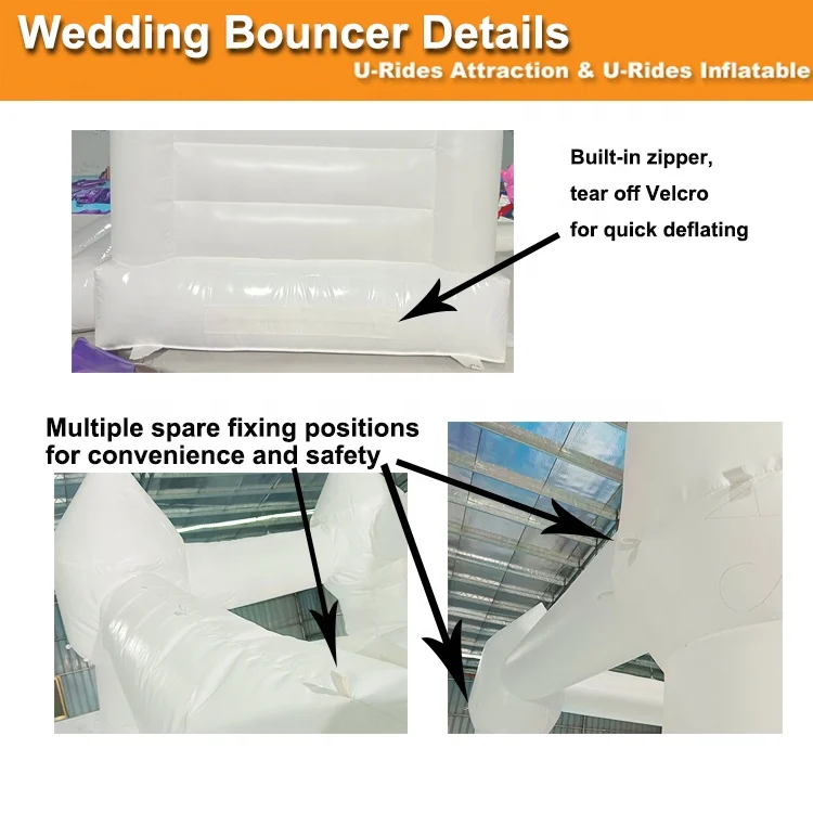 Mini White PVC Inflatable Bouncer Castle Unisex Kids Birthday Party Inflatable Bounce House