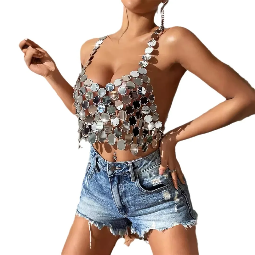 

INS2023 Acrylic Solid Color Splicing Nightclub Sexy Set For Women LBZ20126