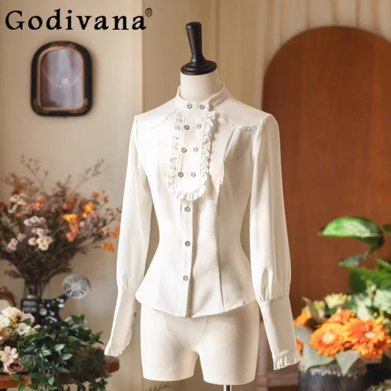

2026 Spring Autumn New Japanese Style Original Retro Long Sleeve Women's Shirt Elegant Classical Lolita Versatile Inner Wear Top