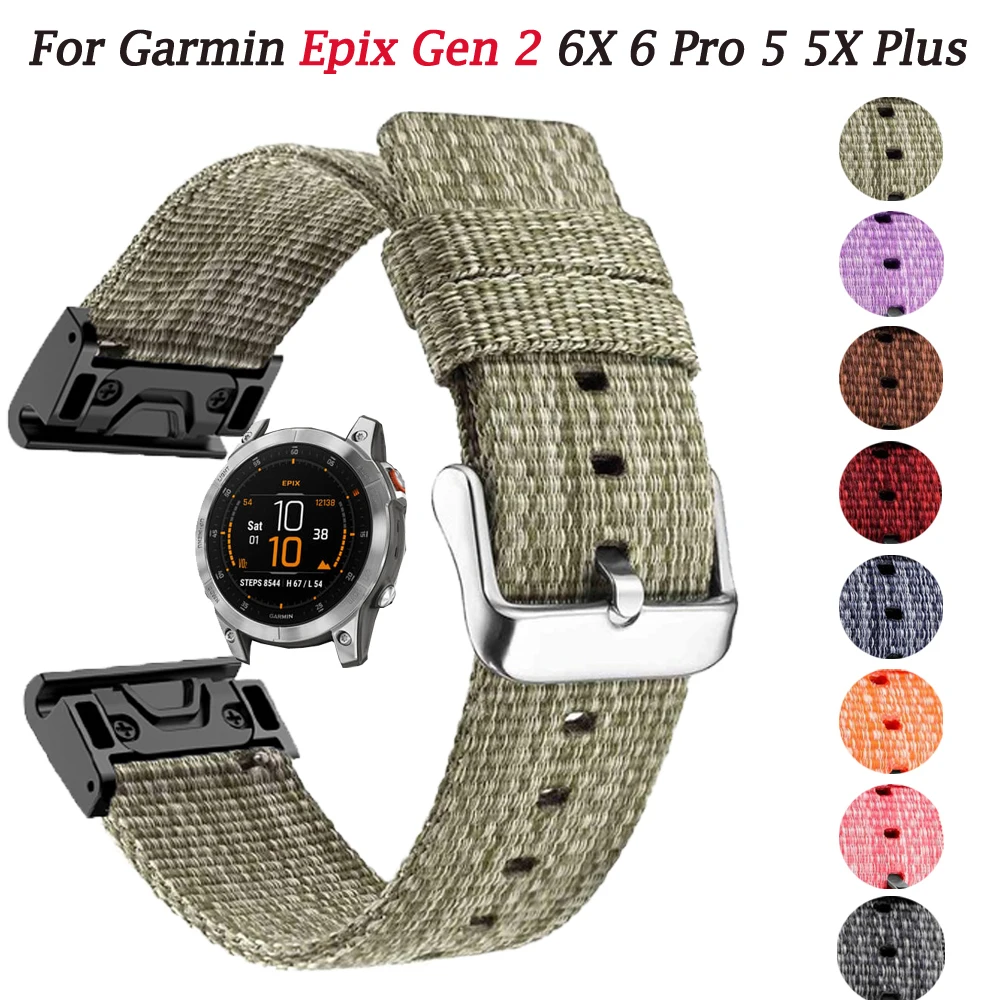 

Ремешок нейлоновый для смарт-часов Garmin Fenix 7 7X 6 6X Pro 5X 5Plus 3HR Epix Gen 2 945