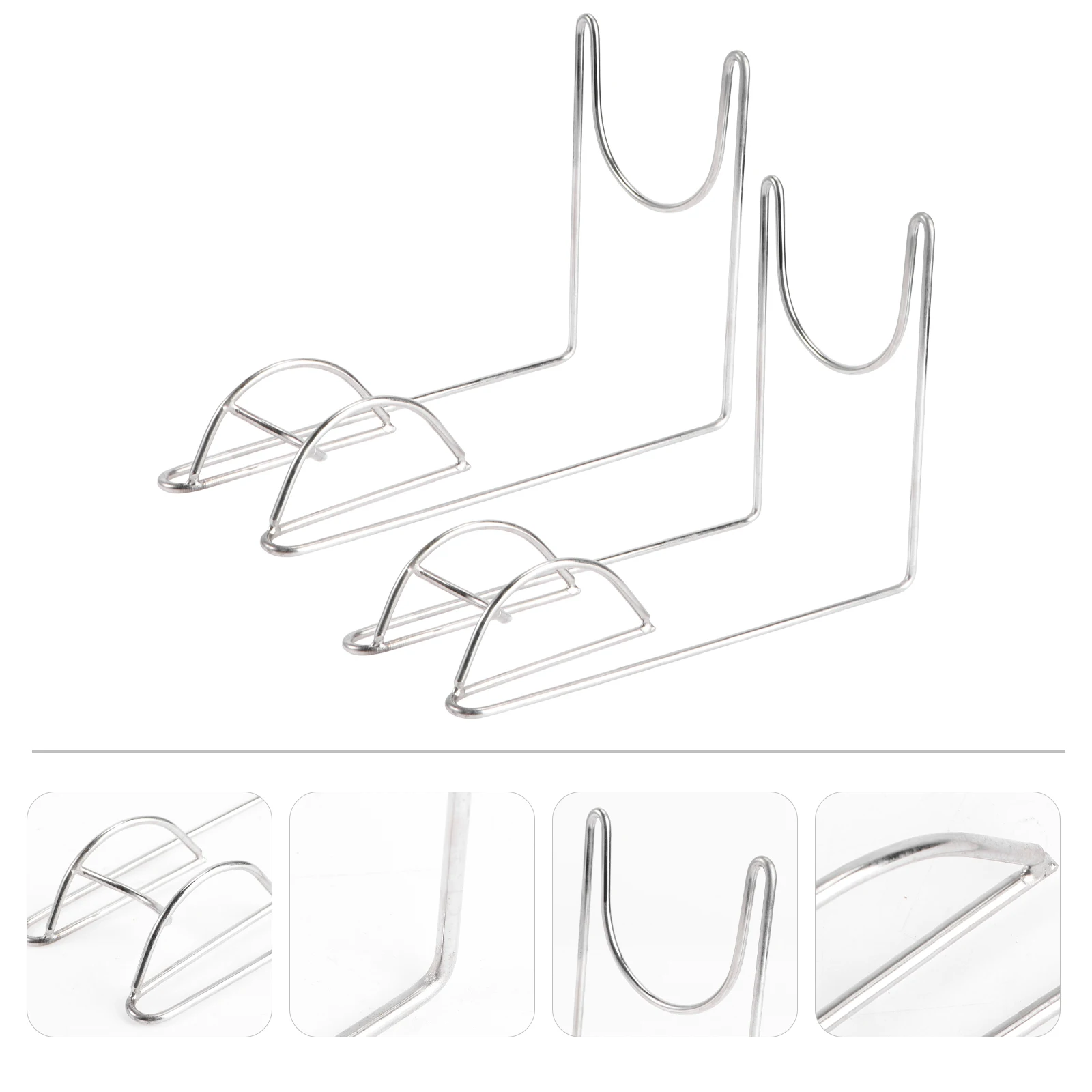 

1 Pair Stainless Steel Boot Rack Female Shoe Holder Boot Display Stand Shoe Storage Organizer Household Footwear Rack Silver