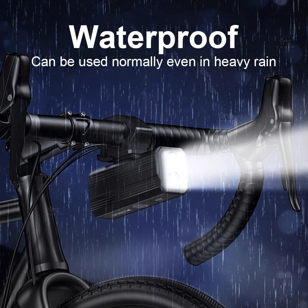 ไฟจักรยาน LED 6 โหมด ชาร์จซ้ำได้ พร้อมรีโมทไร้สาย เซ็นเซอร์ควบคุม ไฟส่องสว่างกลางแจ้ง กันน้ำ อุปกรณ์เสริมสำหรับจักรยานยนต์
