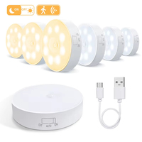 LED Human Body Induction Night Light 8LEDs USB Charging Smart Sensor Lamp Bedside Bedroom Home Corridor Lighting Mini Wall Lamp