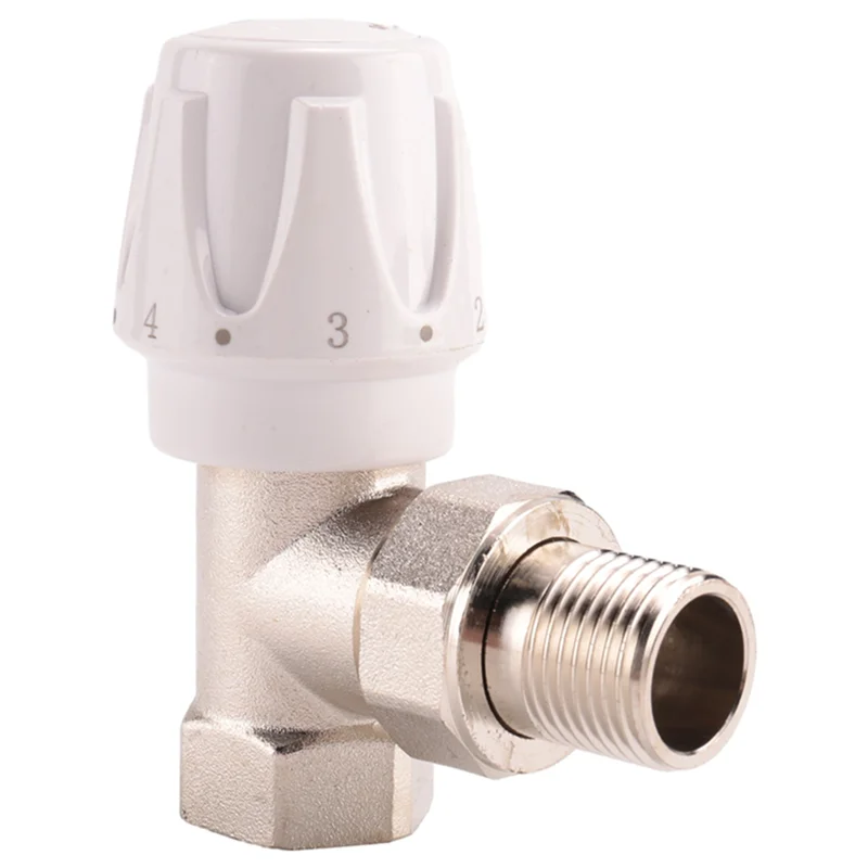 

AC56-Thermostatic Radiator Valve 2Pcs 15Mm X 1/2Inch Thermostatic Angle TRV Thermostatic Radiator Valve For Home Office
