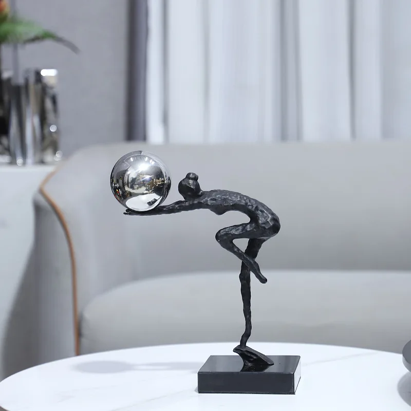 European Luxury Abstract Cast Iron Gymnastics Figure Decoration Study Hotel TV Cabinet Study Home Aesthetic Decorations