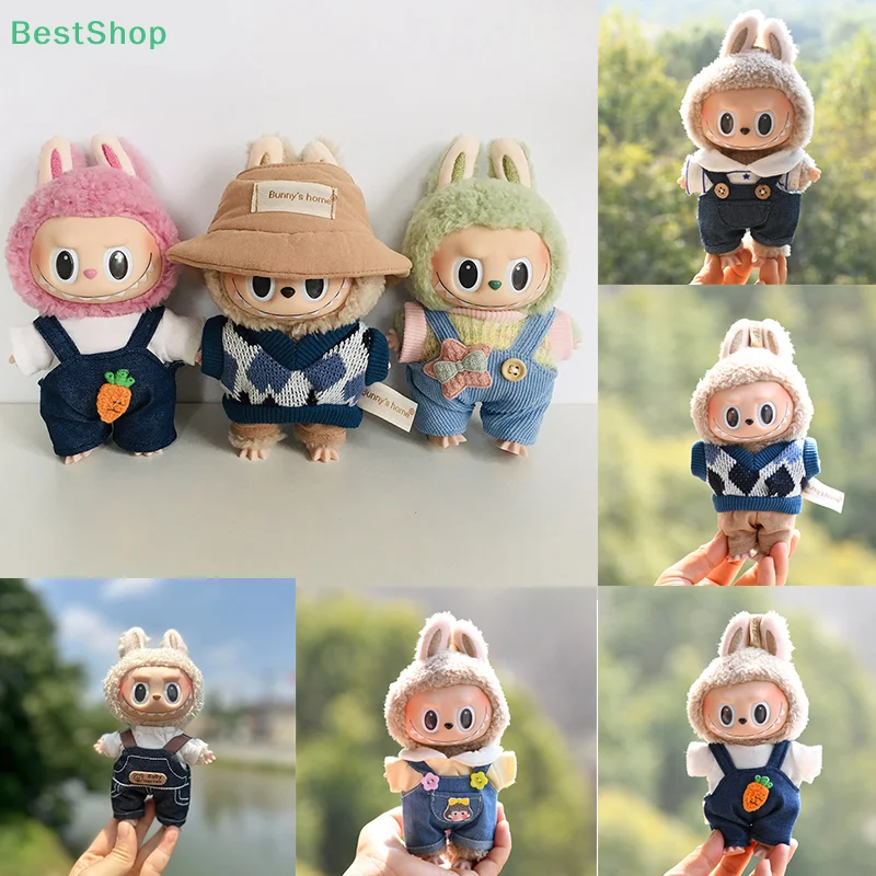 

〔Rebecca〕For 17cm Labubu Idol V1 V2 Strap Skirt Set Mini Plush Doll'S Clothes Outfit Accessories