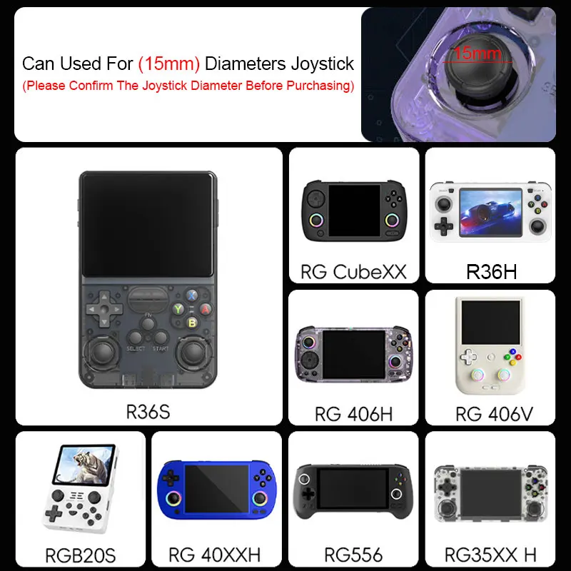 2pc Thumb Stick Grip Cap For R36S RG35XX H R36H Retroid Pocket 5 Retro Game Controller Joystick Cover Silicone Protector Case