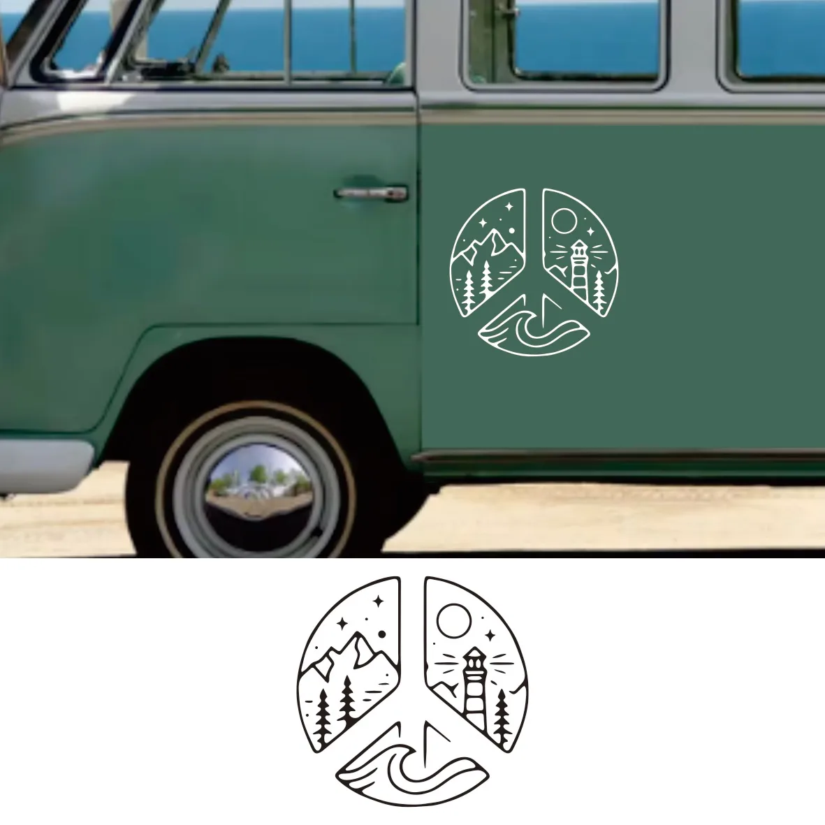

Moutain Design Car Adventure Camper Vans Stickers And Decals Vinyl Accessories Waterproof Motorhome Decoration Parts