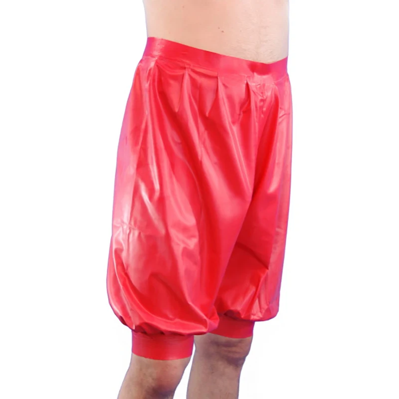 

Red Sexy Loosely Latex Bloomers Rubber Yoga Pants Boxer Shorts Underpants DK-0291