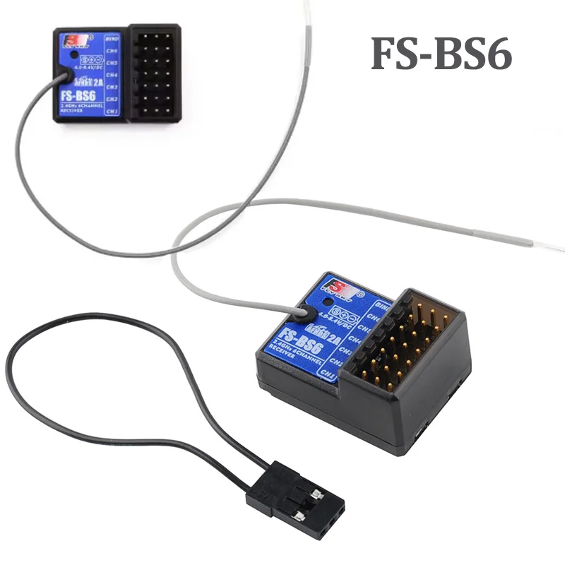 

1/2PCS Flysky FS-BS6 2.4Ghz 6CH Receiver with Lipo Battery Strap for FS-GT5 FS-I6S FS-I6 FS-I6X Transmitter RC Car Boat Airplane