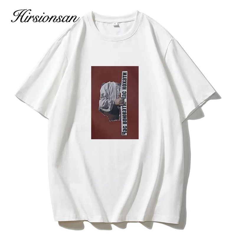 Hirsionsan Graphic Print T-Shirt Women Crew Neck Oversized Harajuku Top for Summer Spring  Women's Y2k Top Harajuku