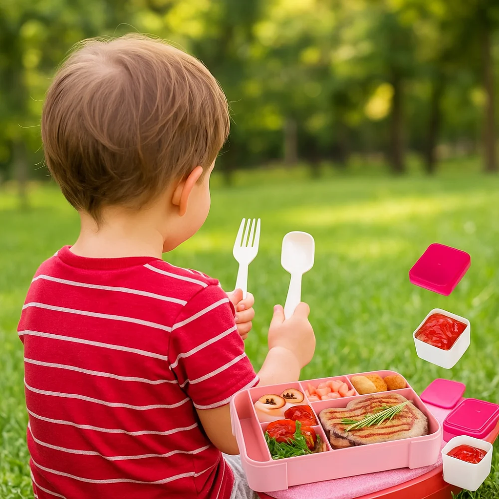 

Portable 1330ml Microwave Oven Lunch Box Large Capacity Leakproof Student Bento Box Divided Fork Spoon Preservation Box School