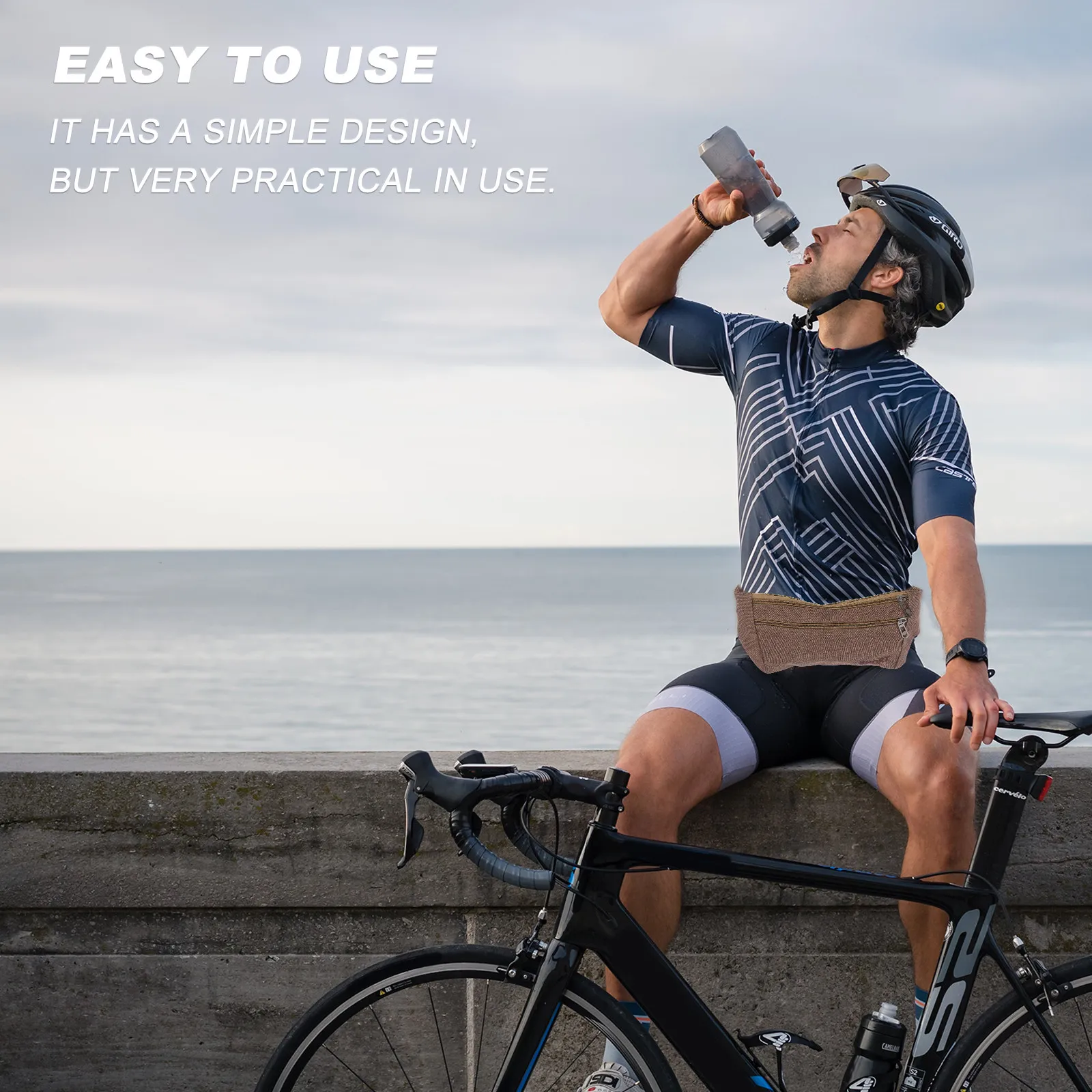 

Водонепроницаемая спортивная поясная сумка для бега и походов, регулируемая, для мужчин и женщин, легкая, из холщовой ткани, кофейного цвета, с отделением для телефона, для активного отдыха