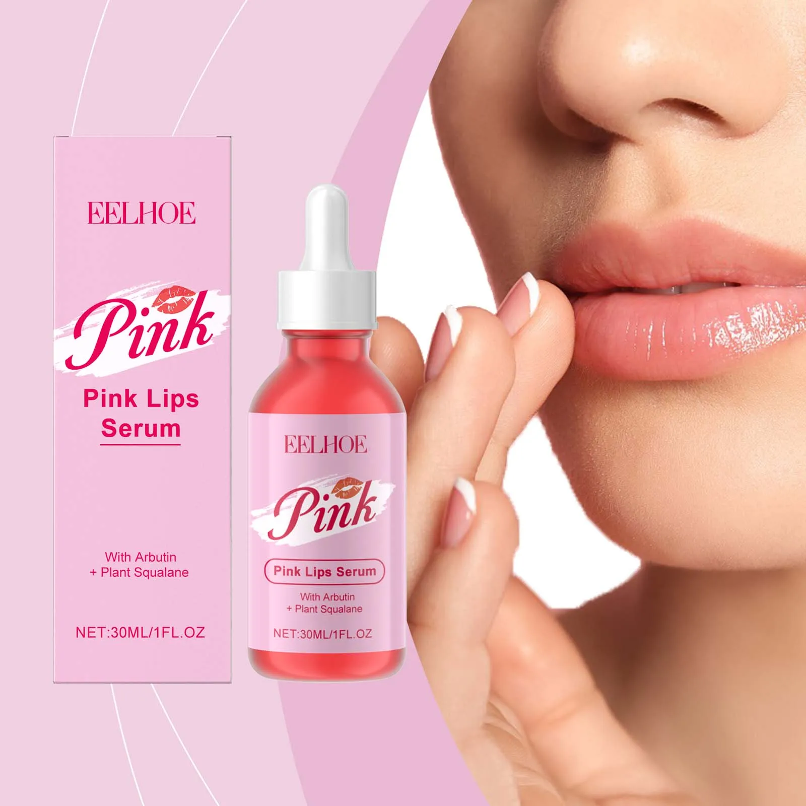 Suero de labios rosa, aclarador de labios rosas, eliminación de oscuridad, eliminador de piel muerta, brillo de labios, eliminador de piel muerta, suero exfoliante de labios
