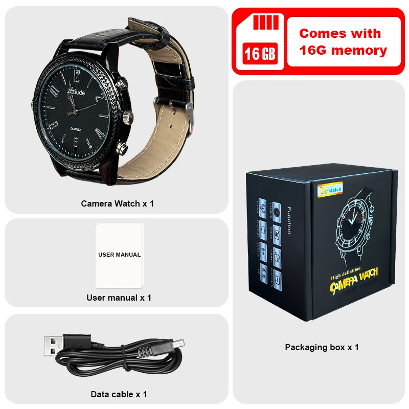 Daidan Professional Mini Recorder Watches Built in 16G TF Card for Meeting Business  Portable Voice Sound Recorder