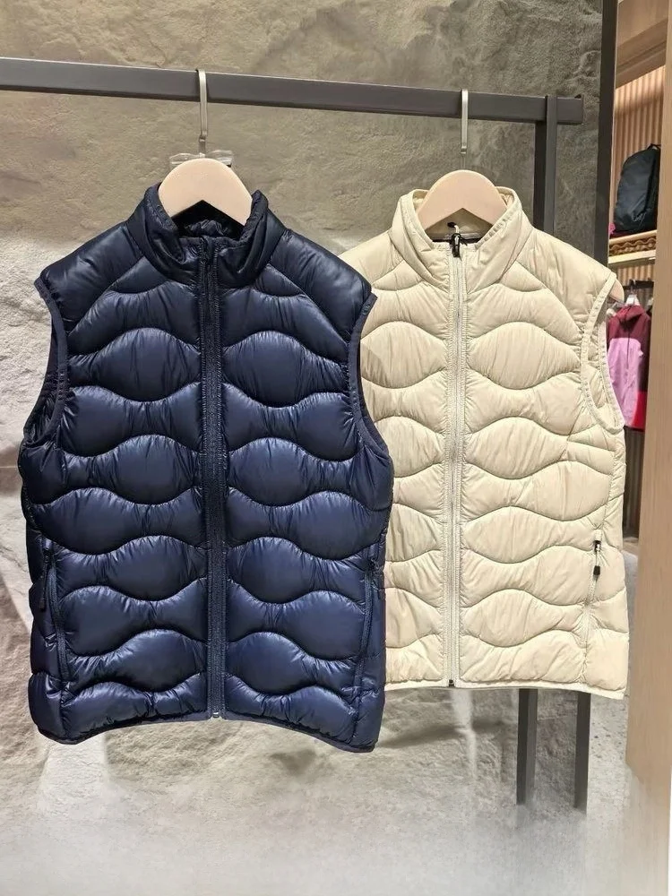 

Tech Cotton Stand Collar Vest ex Autumn Winter Warm Layering Top Cotton Lo Warehouse Vest Youth Faion Stand Fit