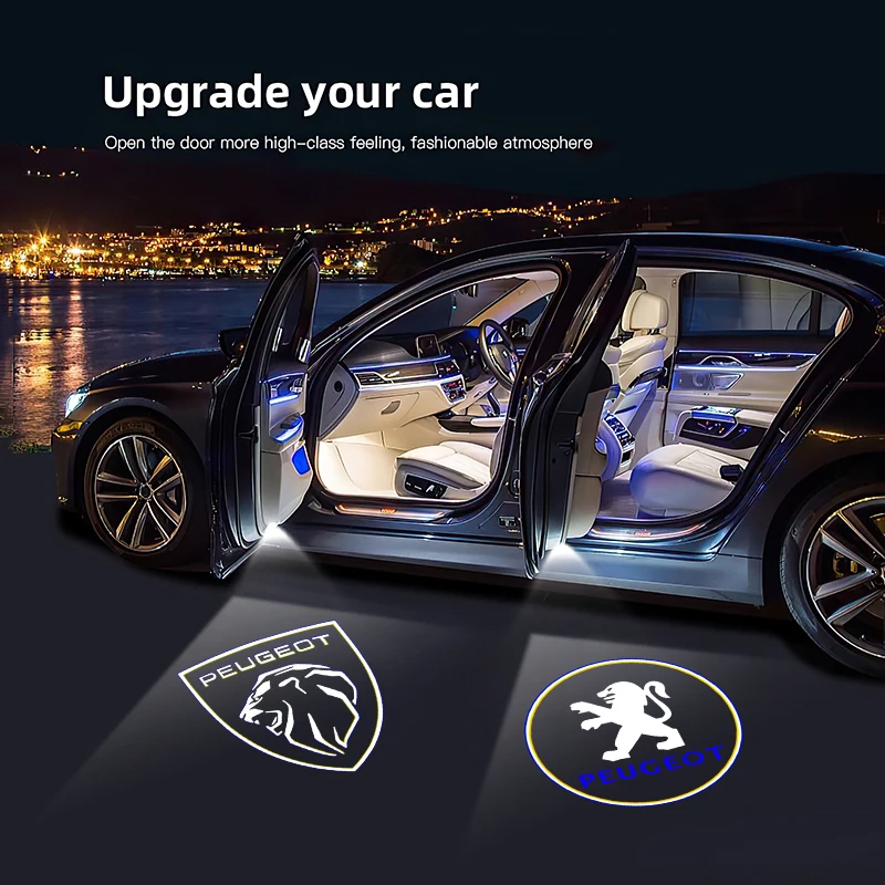 

Светодиодный HD-проектор с логотипом двери автомобиля для Peugeot 407 408 RCZ 307 508 406 607 806 807 5008 307 306 207 206 308 208