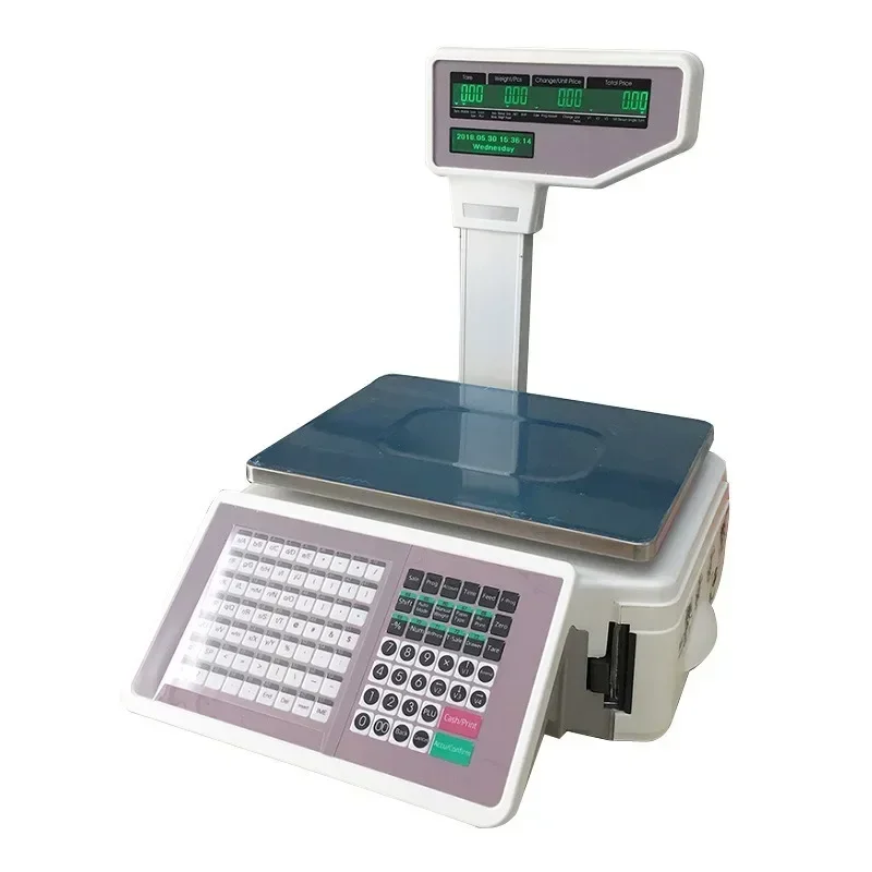 New abel Printing Scale and Cash Register Scale with Thermal Label & Receipt Printer Commercial POS Retail Balance