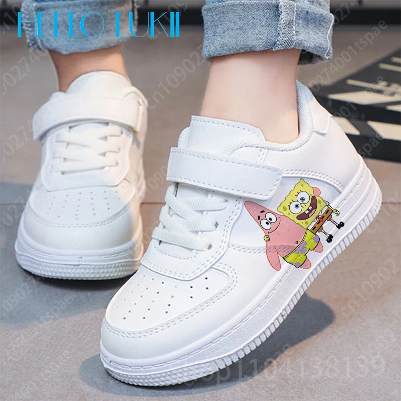 Spongebob dziewczęce buty trampki dla dzieci studenckie buty do koszykówki na co dzień Stitch dziecięce trampki modne buty sportowe do biegania