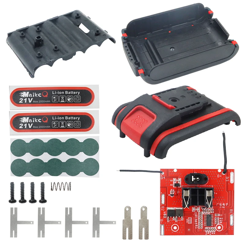 Li-ion Bateria Case Adesivo Pcb Proteção de Carregamento Caixa da Placa de Circuito para Worx 21v Wa3551 Wa3572 Wa3590 Habitação 5×18650 Wa3550