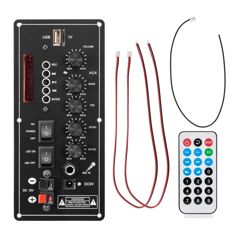 30-120W Audio Amplifier Board USB Dac FM Radio Support Dual Microphone Bluetooth Amplificatore Subwoof for Speaker 12V 24V 220V