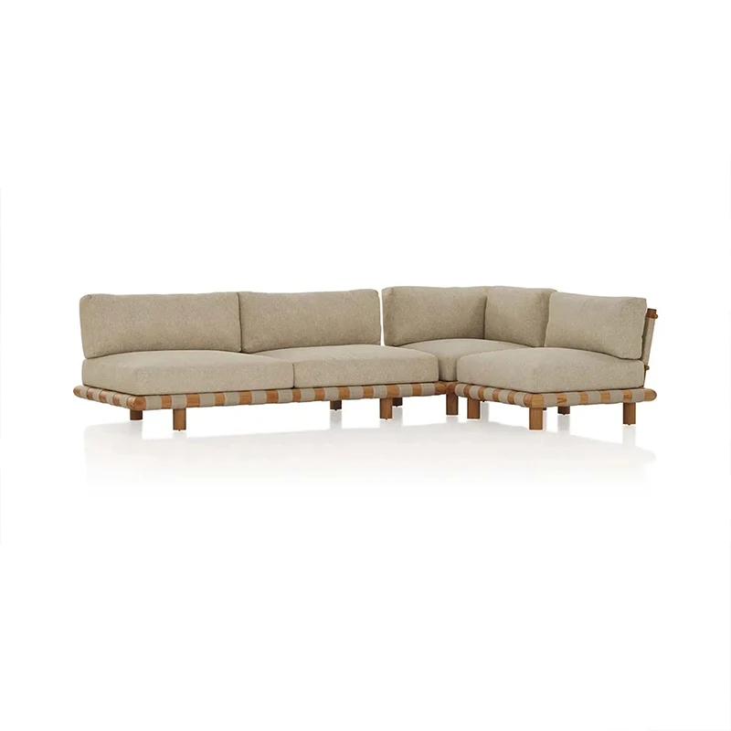 ！@Garden Sofas Design Hotel Pool Fabric Wood Frame Wholesale Outside Villa Leisure Color Garden Sofas