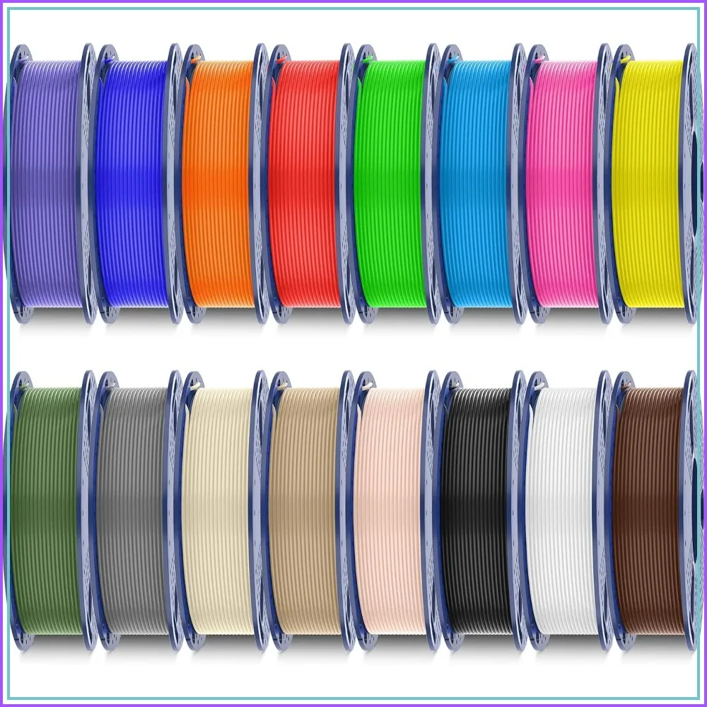 

16 Color PLA Filament 1.75mm Bundle, 250g per Spool, 4kg Total, Assorted Colors for 3D Printing