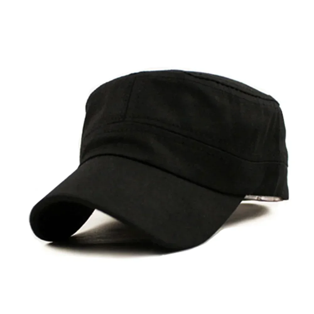 Military Hat for Men Women Summer Outdoor Breathable Flat Top Light Sun Protection Cap