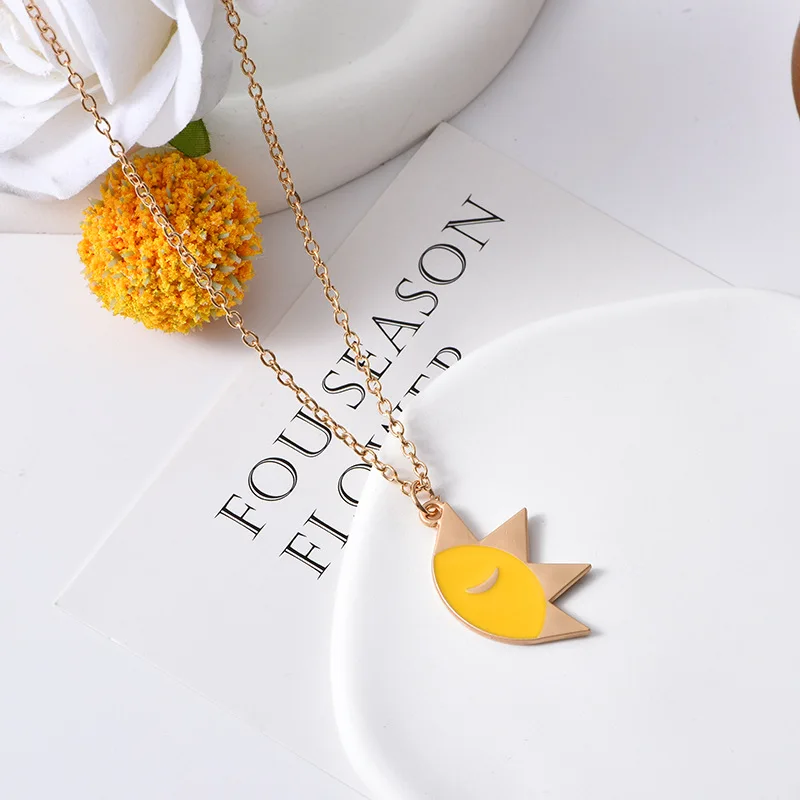 Collar de Amistad Sol y Luna, Joyería Esmaltada de FNAF - Regalo de Disfraz FNAF para Hombres, Mujeres, Fans, Niños y Niñas