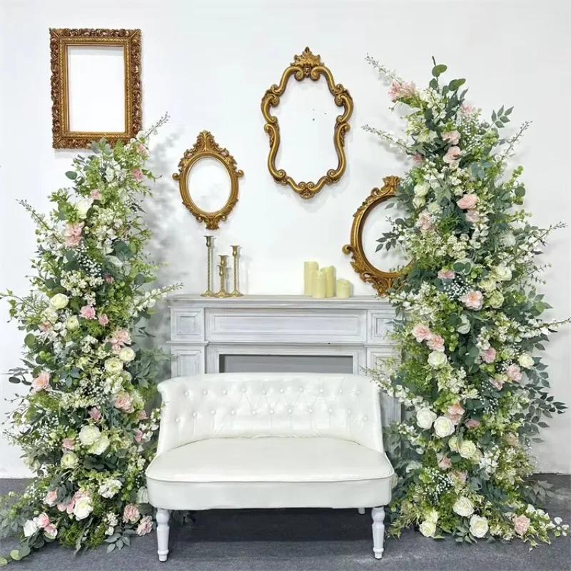 

Лидер продаж, зеленая, светло-розовая роза, цветочная арка, искусственный шелк, свадебная арка, фон для вечеринок и фестивалей