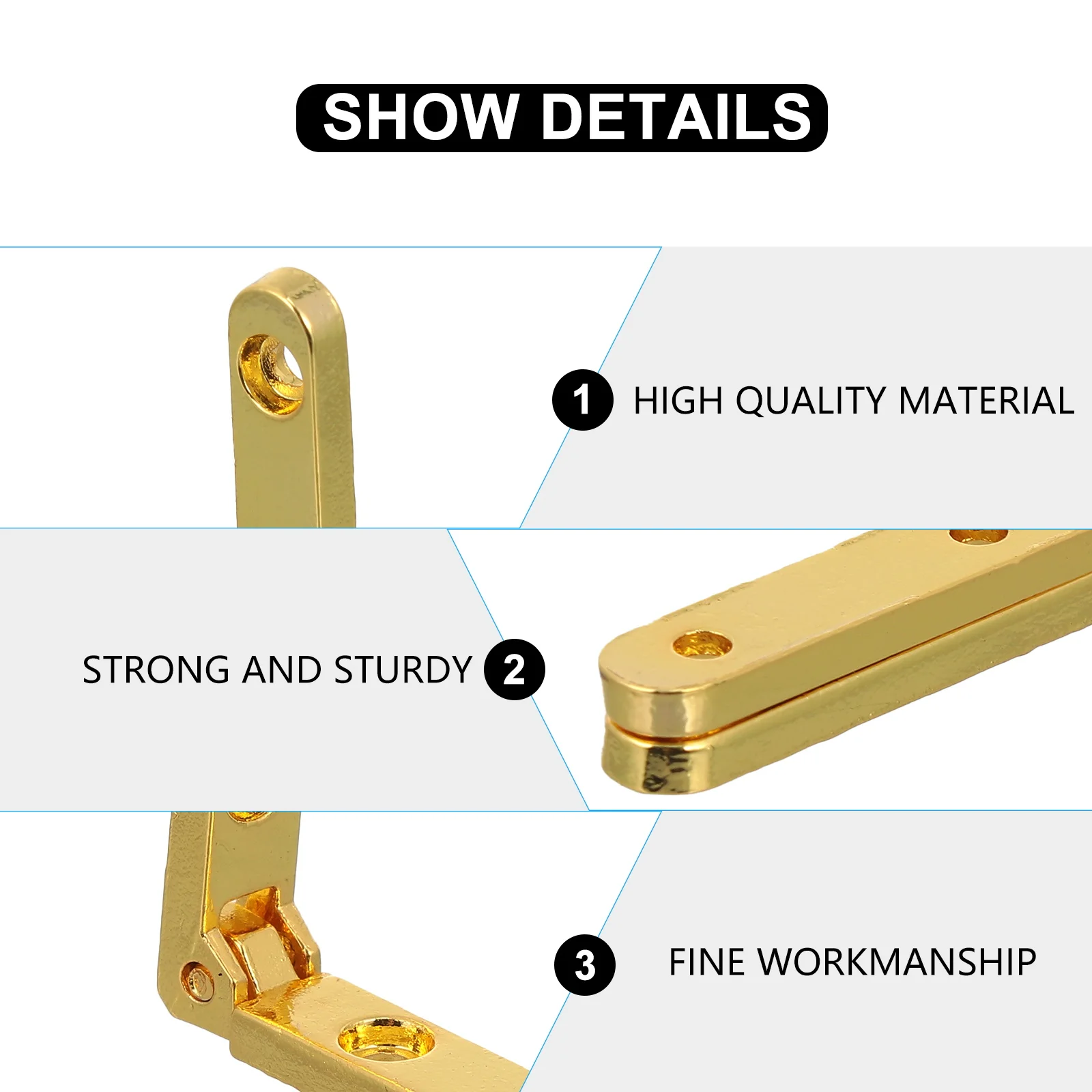 

10pcs Zinc Alloy Hinges 30x30x6mm Gold Durable 90 Degree Miniature Furniture Decorative Jewelry Box Easy Installation Anti Rust