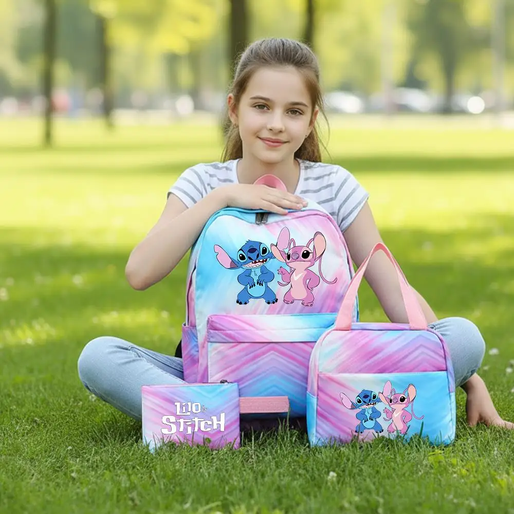

3pcs Set Stitch Backpack with Lunch Bag Rucksack Casual School Bags for Boys Girls Women Student Shoulder Bag Teenagers Set Gift