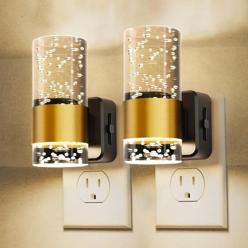 

L LOHAS LED Night Light,Dimmable Night Lights Plug into Wall, 2 Pack Acrylic Nightlight with 0-100 LM Adjustable Brightness, 300