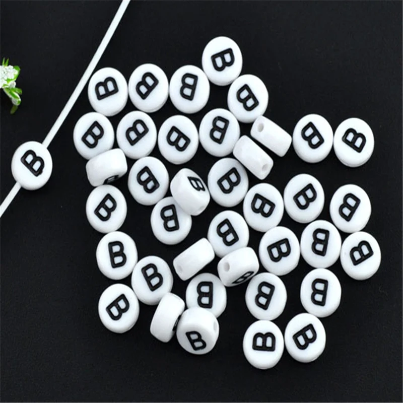 500 PCs Doreen Box Acrylic Spacer Beads 26 Alphabet/Letter \