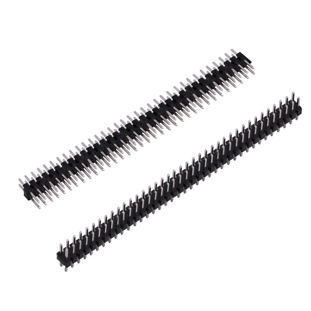 10PCS 2.54mm 2X40Pin Double Row Male Breakable Pin Header Connector PCB Pin Strip for Arduino Yellow/Green/White/Black/Red/Blue