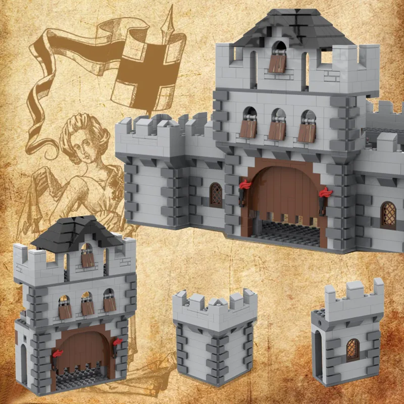 Medieval Rome Knights Castle Models Building Blocks Military Weapons War Cannon Soldiers Figures Acessories DIY Bricks Toys Kids