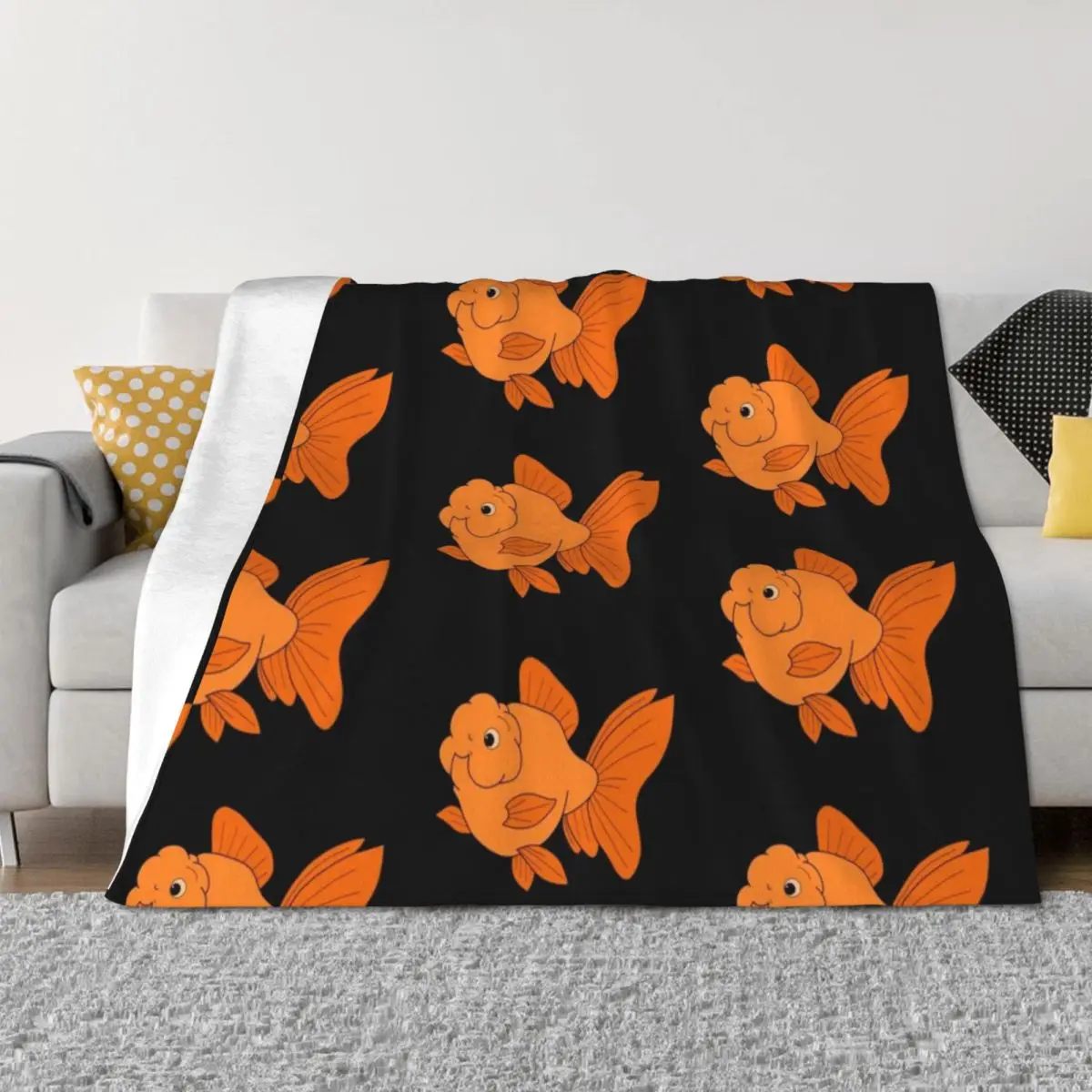 

Cute fancy goldfish Throw Blanket Summer Luxury Thicken Soft Plaid blankets and throws Blankets