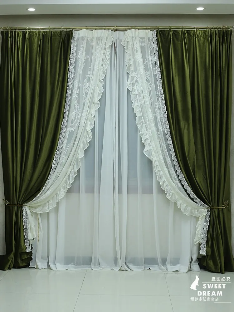 Luxury Velvet Thickened Curtains for  Bedroom Living Room American European Retro Simple French High-end Customize