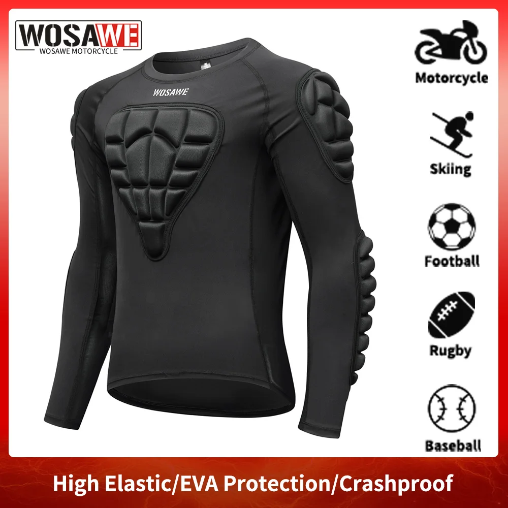 

WOSAWE Motorcycle Armor Underwear Protector Motocross Jacket Compression Shirts Motorbike Body Protective Bike Gear Base Layer