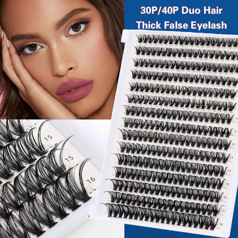 

DIY Eyelash Extension Kit Individual Lashes Cluster Mix Lash Clusters Eyelashes With Lash Bond Glue Tweezer Accessories