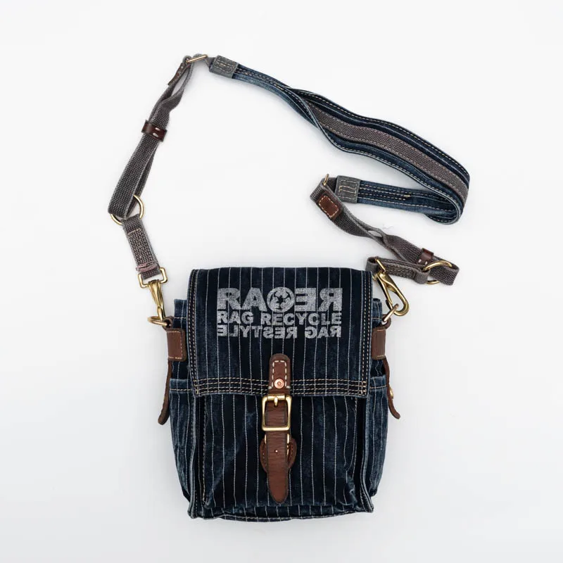 

outdoor daily party luxury canvas leather men's small phone shoulder bag vintage organizer designer handmade crossbody bag