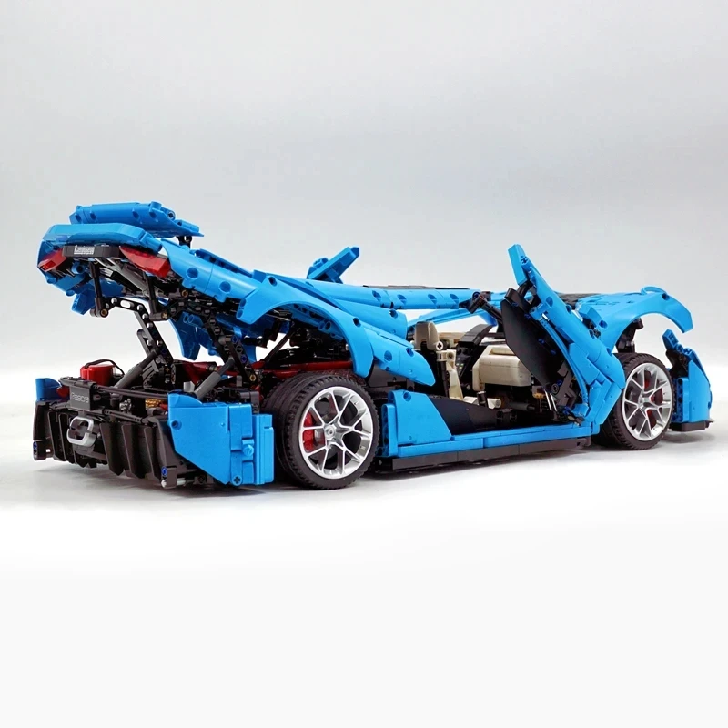 MOC T010 ciudad técnica Super deporte coche de carreras Hypercar bloques de construcción rompecabezas juguete educativo regalos de navidad niños