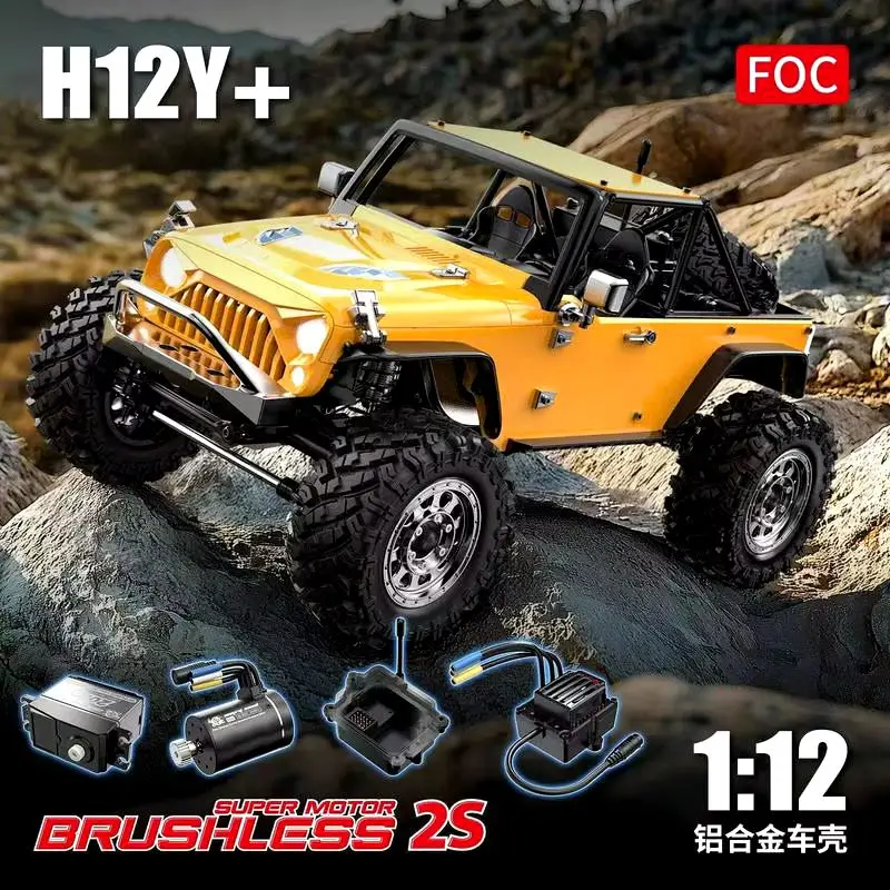 New Mjx H12y 1/12 Full Scale Remote Control Car Toys Model 4x4 Climbing Off Road Vehicle Brushless Rc Car Toy Boy Christmas Gift