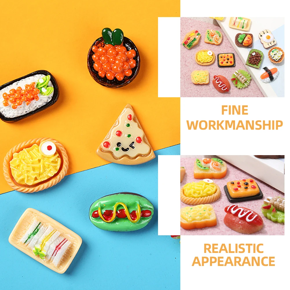 

15 Pcs Simulated Food Artificial Fake Realistic Mini Prop Pizza Dollhouse Model Toy Decorations Kitchen Play Resin Miniature