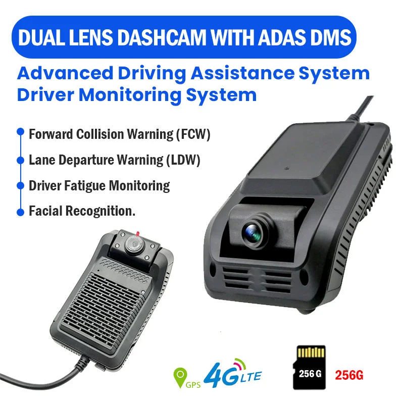 2026Black Box 4G Dashcam Dual Lens Optional ADAS/DMS/BSD AI Detection 4-Channel Vehicle Video Recorder Overspeed Motion Multiple