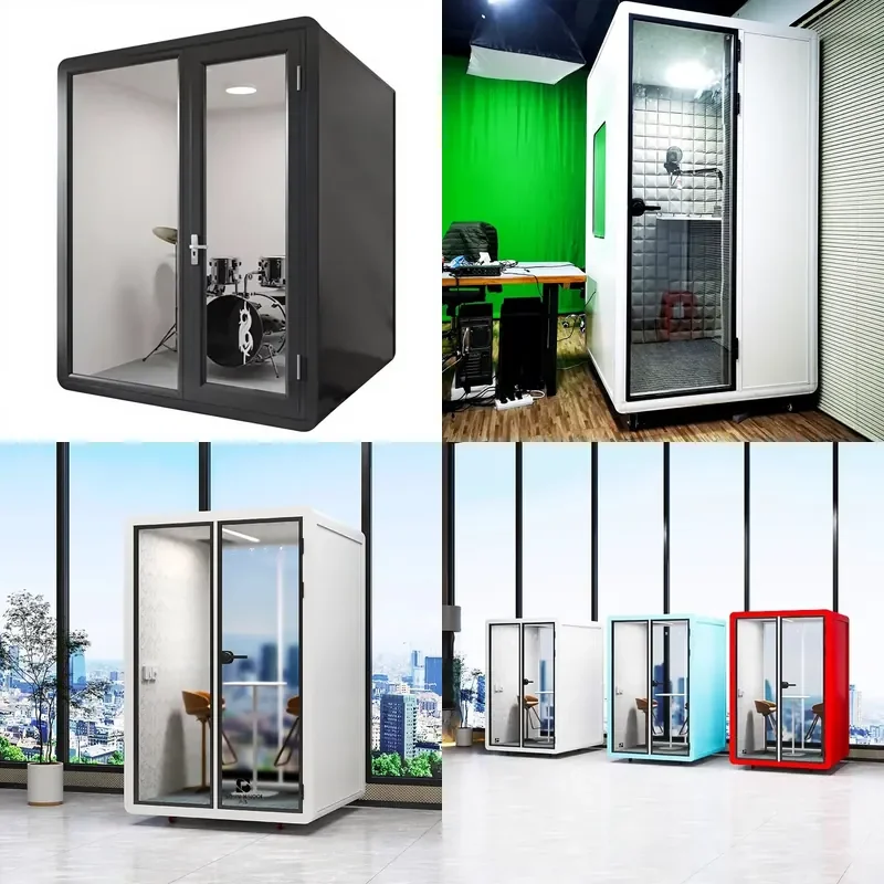 for TongSong Modern HDPE Soundproof Room Silent Booth Mobile Phone Recording Studio Removable Office Sleep Cabin Home Singing