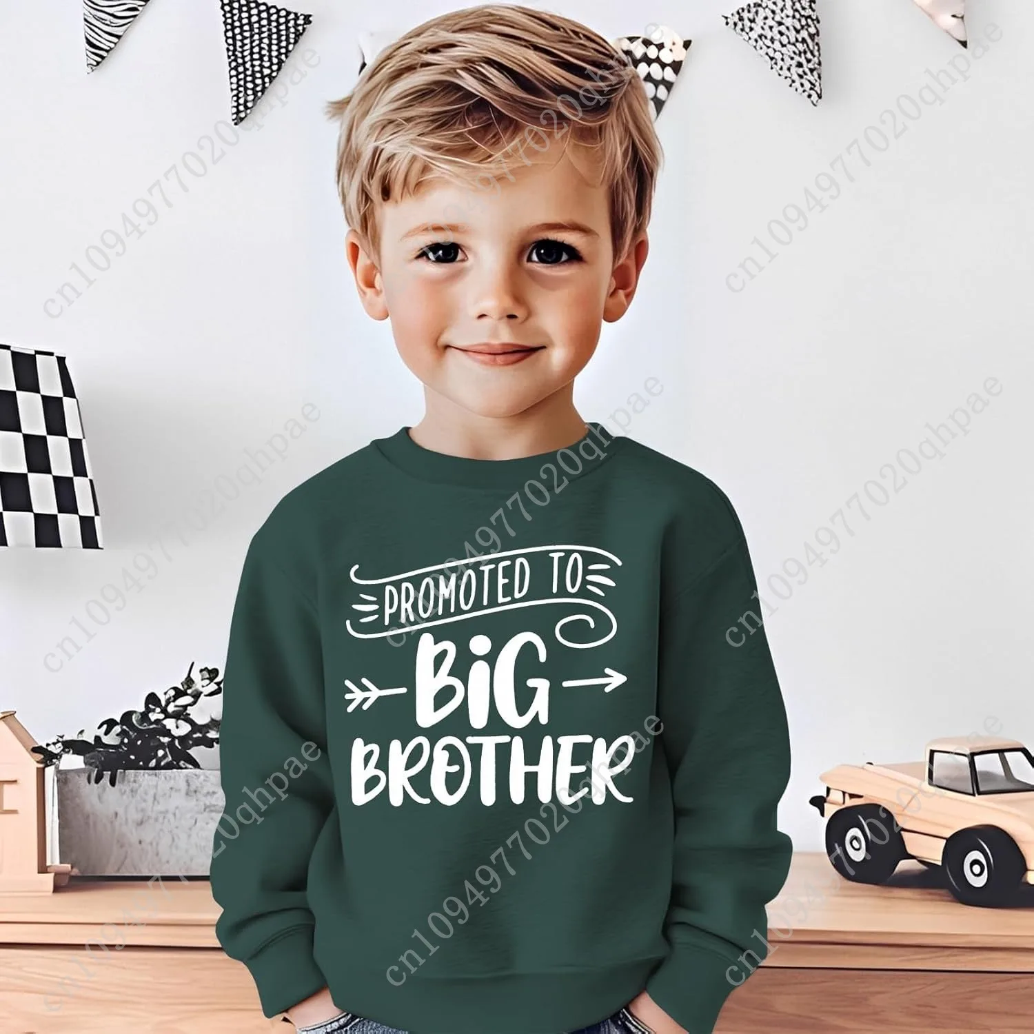 تمت ترقيته إلى Big Brother، سويت شيرت للأطفال الصغار، بلوفر بأكمام طويلة، قميص Big Bro Top Fall Clothes #2