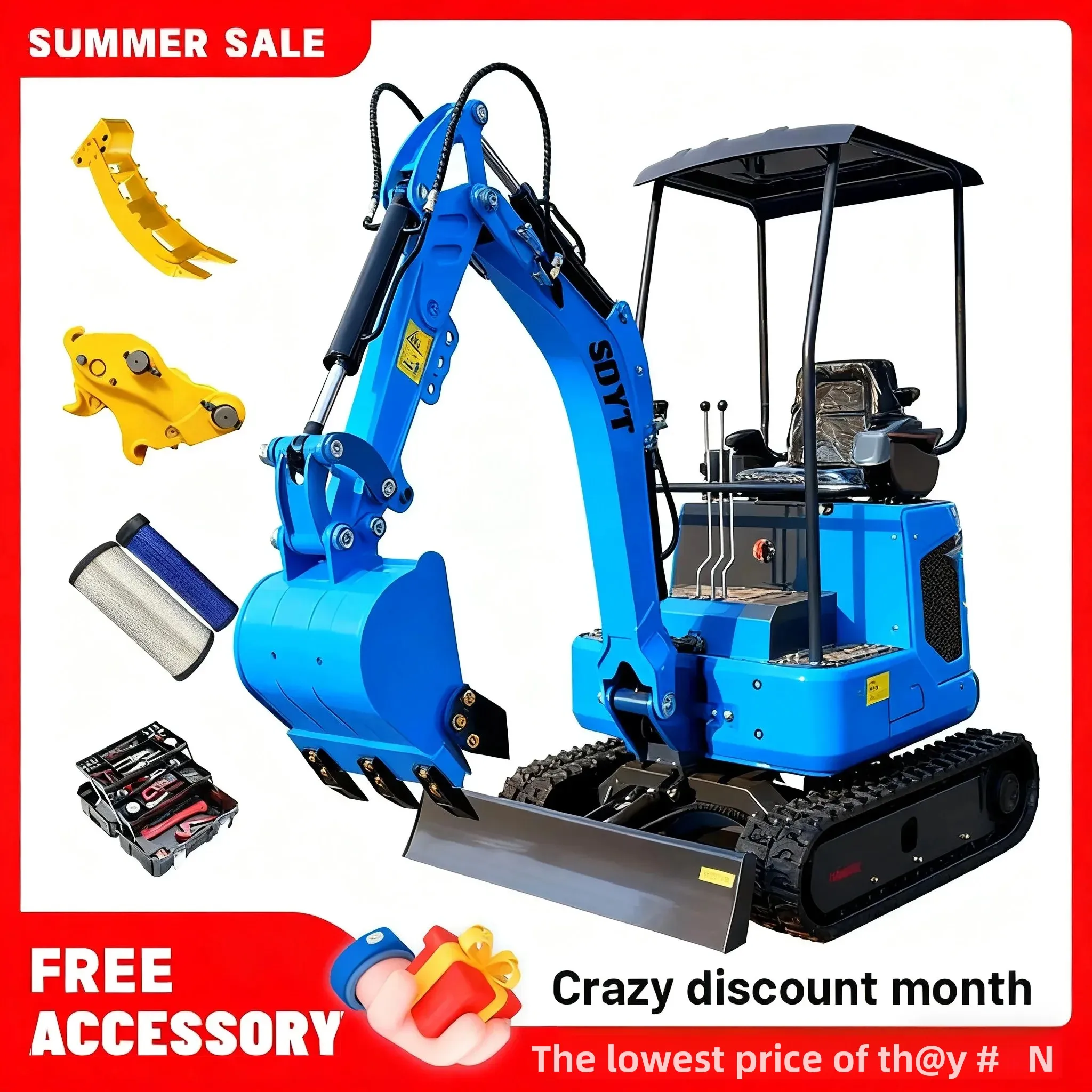 

Хит продаж, изготовленный на заказ мини-экскаватор 1,5 тонны, 2 тонны с кабиной, бытовой гусеничный мини-экскаватор Ce Epa Euro 5